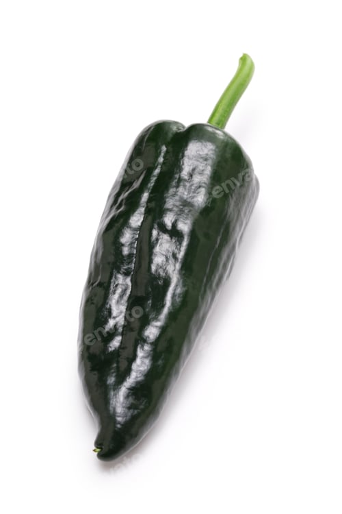 Preview: fresh Mexican poblano chile isolated on white background