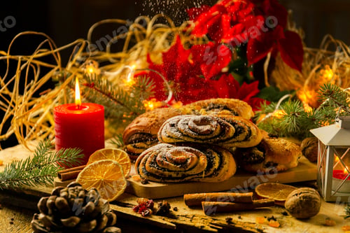 Preview: Christmas poppy seed cake, card concept