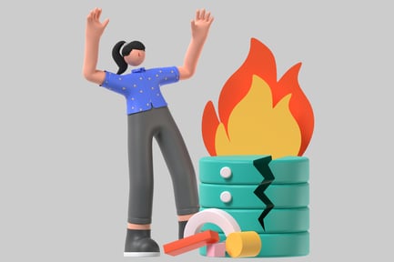 Preview: Woman with stack of cylinders.