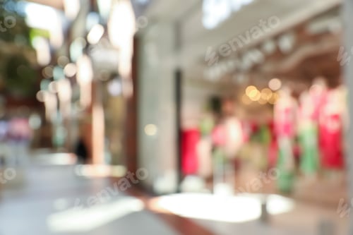 Preview: Blurred view of shopping mall interior. Bokeh effect