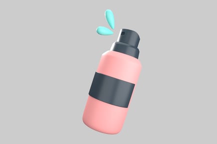 Preview: Pink spray bottle with blue spritz