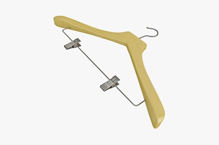 Preview: Wooden hanger with metal clips