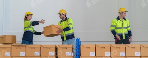 Preview: Warehouse worker working in warehouse storage.
