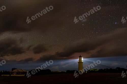 Preview: Cape Schanck Lighthouse on a starry night.