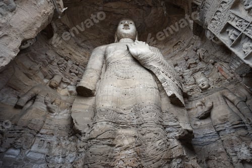 Preview: Looking up at the grotto Buddha statue