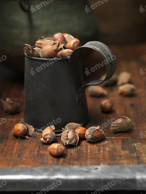 Preview: Cobnuts in vintage metal tankard