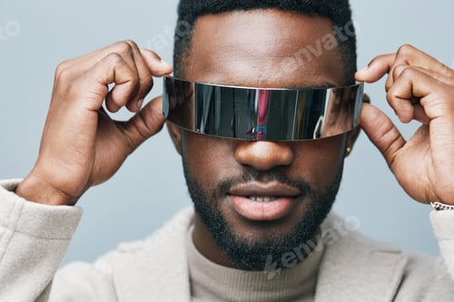 Preview: african man american fashion copy stylish style model american jacket black space portrait