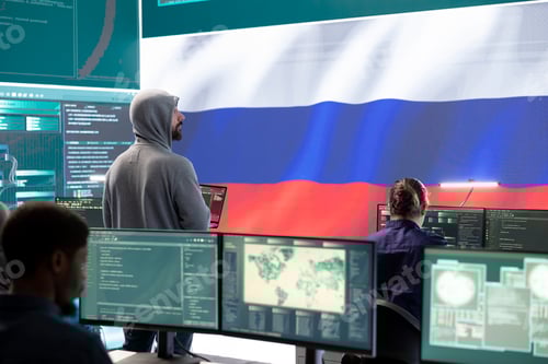 Preview: Cybersecurity Team Working at Computers in a City Office