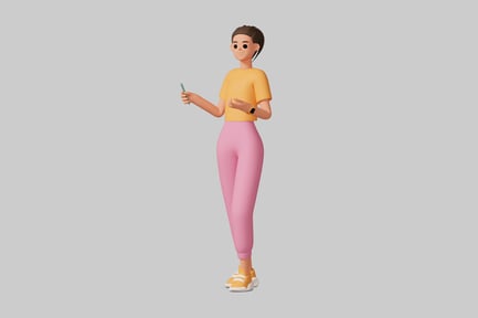 Preview: Digital illustration of a woman wearing casual clothing.