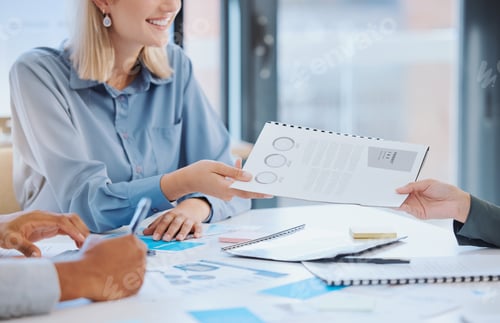 Preview: Portfolio, report and meeting on financial documents for business investors to review the revenue p