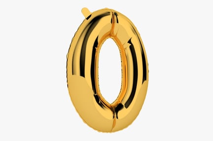 Preview: Gold Foil Number Zero Balloon