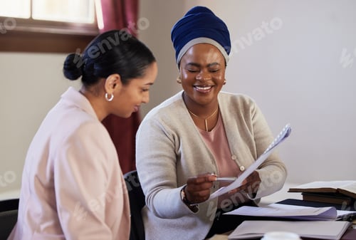 Preview: Legal, compliance and contract with women planning on documents for partnership, b2b and agreement.