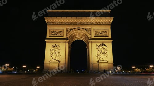 Preview: Famous Champs-Elysees arch at night