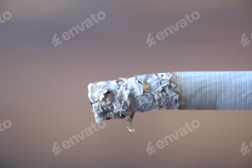Preview: close up of burning cigarette on dark background