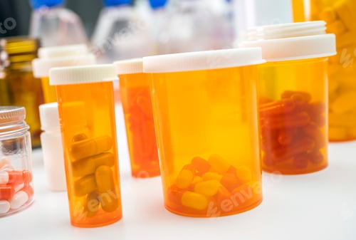 Preview: Boats of medicine amber transparent, conceptual image