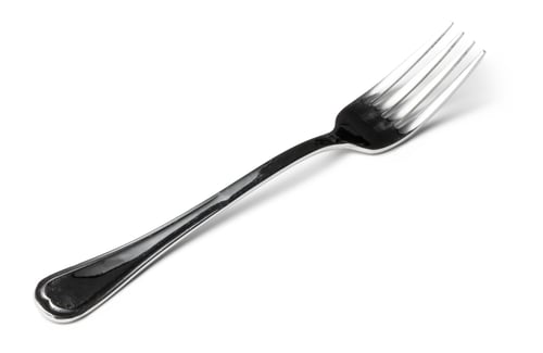 Preview: Silver cutlery fork isolated on white background