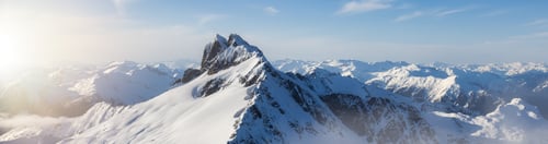Preview: Rugged Canadian Mountain Peak Covered in Snow. Aerial Landscape