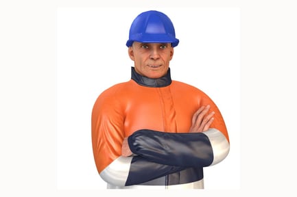 Preview: Road Worker - Orange Jacket, Blue Helmet, Rigged