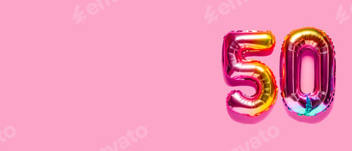 Preview: Rainbow foil balloon number. Top view.