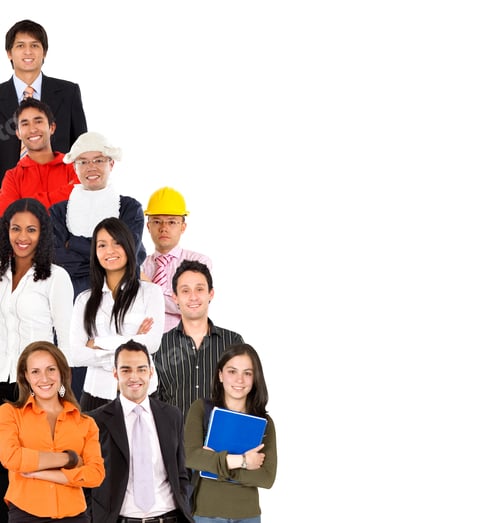 Preview: Group Of People With Different Professions Isolated Over White