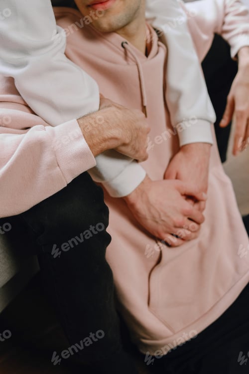 Preview: Young romantic gay couple spending day cuddling
