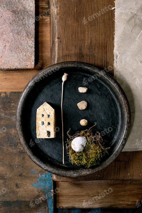 Preview: creative design flat lay wooden nature