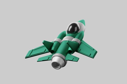 Preview: A green and white toy jet.