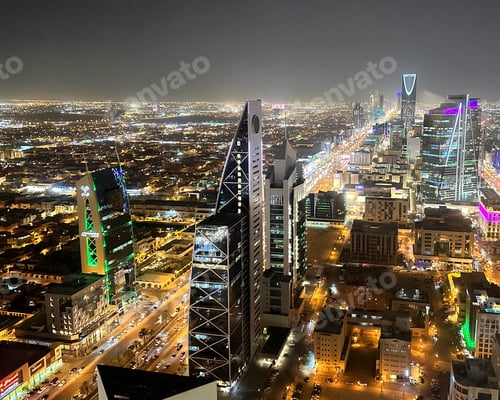 Preview: view of dubai at night from atop the burjt