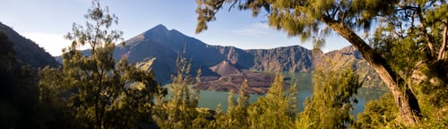 Preview: Panoramic Photo of Mount Rinjani on Lombok, the Second Highest Volcano in Indonesia, Asia