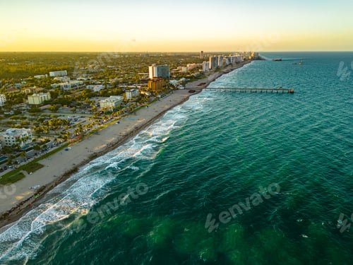 Preview: Aerial photo Deerfield Beach Florida coastline