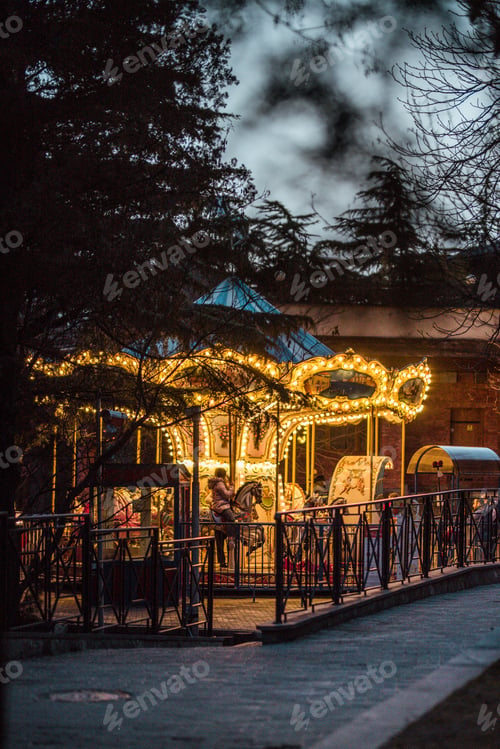 Preview: Girl spinning in a carousel
