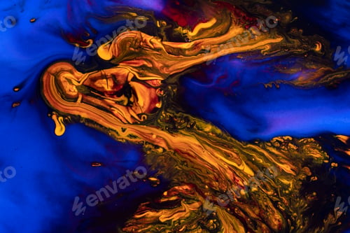 Preview: Abstract flow of liquid paints in mix