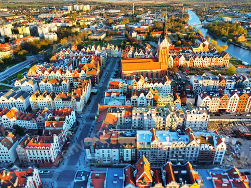 Preview: Elbląg old town - drone shot