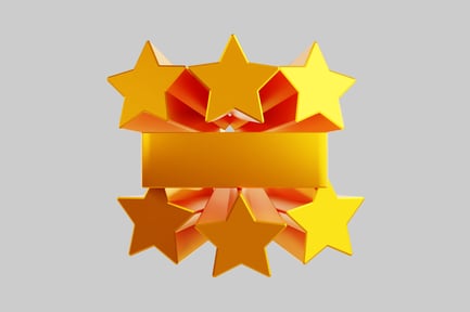 Visualização: banner de estrelas douradas