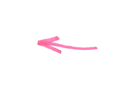 Preview: Pink or purple arrow drawn by hand with marker isolated on white background