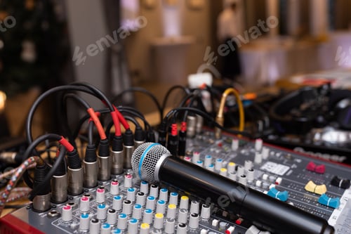 Preview: Microphone closeup on the disco club