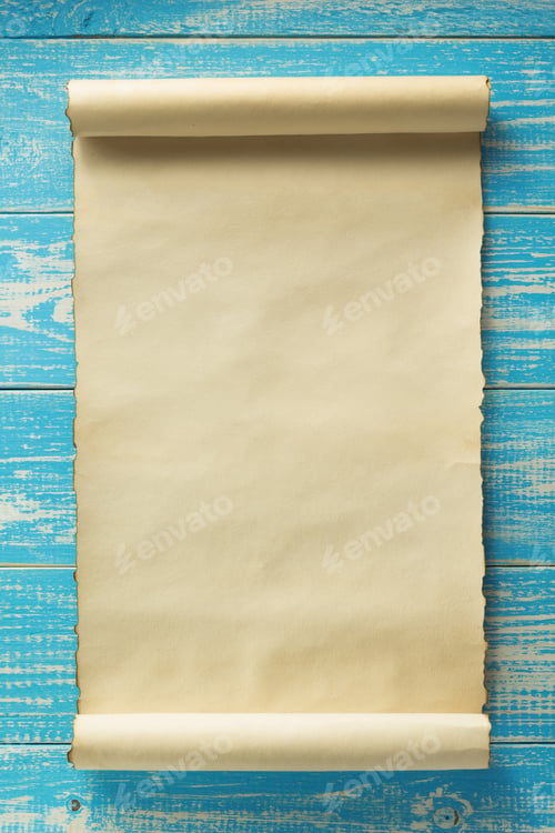 Preview: parchment scroll at wood