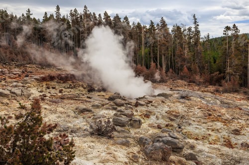 Preview: Steamboat Geyser Venting In The Yellowstone National Park, Wyoming