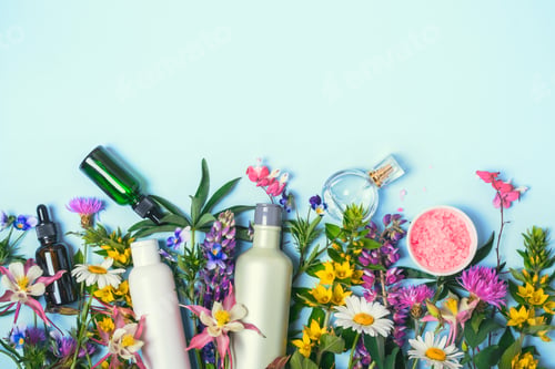 Preview: Natural Cosmetics set. Organic products and wild herbs and flowers