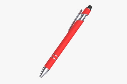 Preview: Red Pen Stylus with Silver Accents