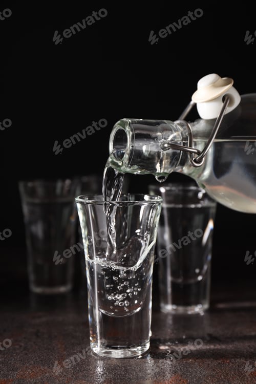 Preview: Concept of strong alcoholic drink - vodka drink
