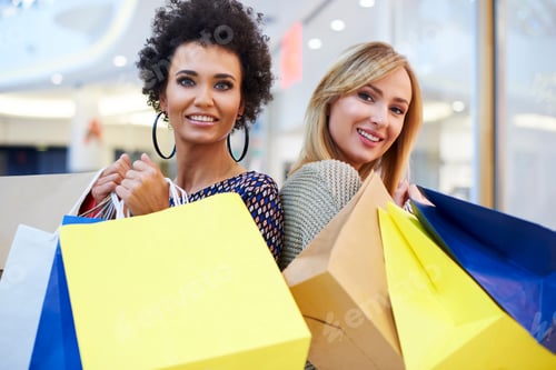 Preview: Portrait od two woman at the shopping mall