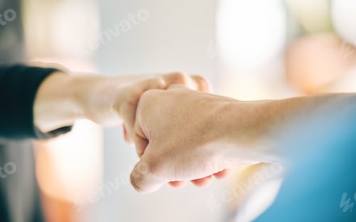 Preview: Fist bump, hands and sports teamwork in gym for support, collaboration or solidarity trust. Agreeme