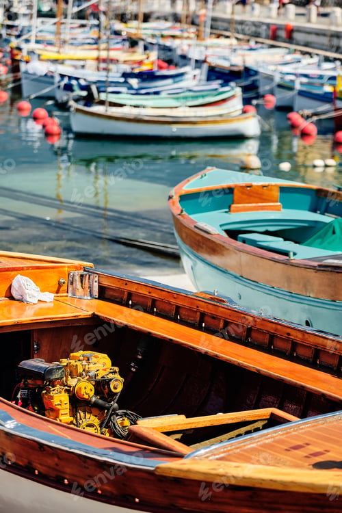 Preview: Colorful Pointus Niçois (typical Nice fishermen's boats) in Nice, France