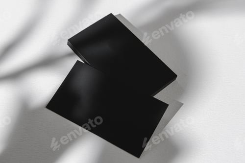 Preview: Foliage shadow on paper background with business card