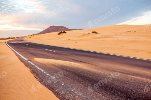 Preview: Desert road on Fuerteventura island