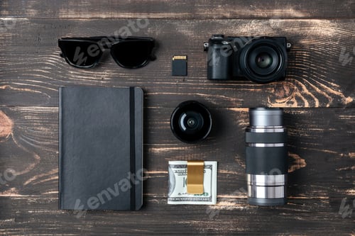 Preview: Trip concept - items of men's accessories