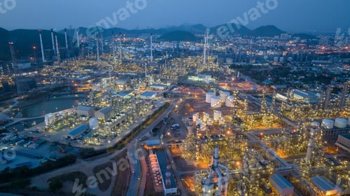 Preview: Oil Refinery Gas Chemical Equipment Prodiction import export Concept, Crude Oil Refinery