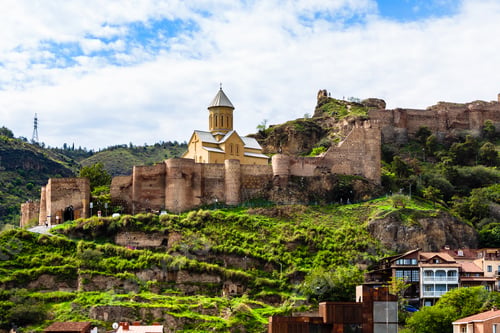 Preview: view of ancient Narikala fortress from Metekhi