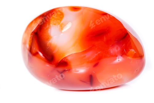 Preview: Macro mineral stone Carnelian on white background